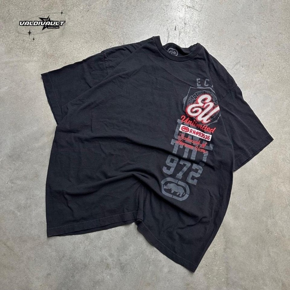 Ecko Unltd Black Logo T Shirt Men's XXL Skater Style